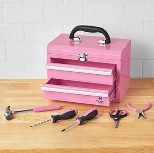 lot 286 image: NEW Members Mark 11 Toolbox With 5-Piece Tool Set - Pink