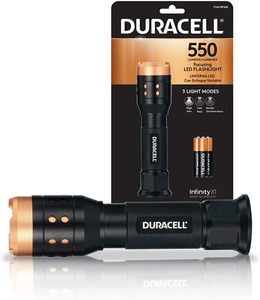 lot 205 image: NEW Duracell 550 Lumen Aluminum Focusing Flashlight - Ultra-Light and Easy to Carry Design with 3 Modes and 3-AAA Batteries Included