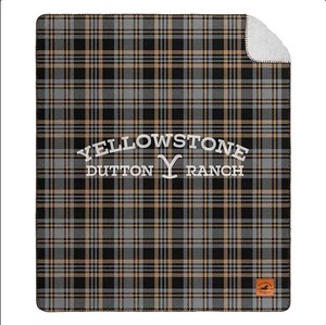 lot 257 image: NEW Yellowstone Silk Touch Sherpa Reverse Throw, 60 x 70 - Rancher Plaid
