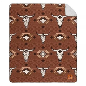 lot 258 image: NEW Yellowstone Silk Touch Sherpa Reverse Throw, 60 x 70 - Darby Stripe