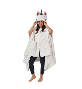 lot 314 image: NEW Members Mark-Cozy Critter Wrap, 43 x 81 - Unicorn