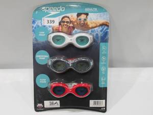 lot 339 image: NEW Speedo Adult Goggles, 3-Pack