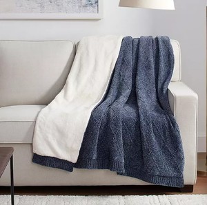 lot 344 image: NEW Members Mark Chenille Faux Fur Throw, 60 x 70 - Washed Indigo