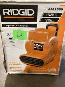 RIDGID 1625 CFM 3-Speed Portable Blower Fan Air Mover with Collapsible Handle and Rear Wheels for Water Damage Restoration  Customer Returns See Pictures
