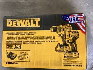 DEWALT 20V MAX XR Cordless Brushless DrillImpact 2 Tool Combo Kit with (2) 20V 2.0Ah Batteries and Charger  Customer Returns See Pictures