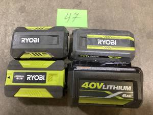 Lot of Assorted  Ryobi Batteries Various Sizes and Conditions   Customer Returns See Pictures