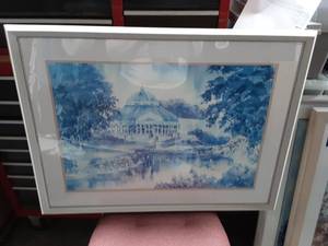 lot 24 image: Framed Print By Lou Roman (Watercolor Artist) Como Park