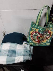 lot 35 image: New Brighton Tote Bag, 50x70 Throw Blanket & Large Compression Pillow