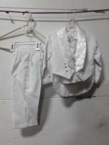 lot 47 image: Size 3 Tuxedo Set-Shirt, Pants, Vest, Jacket & Bowtie