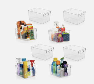 lot 405 image: LOT OF 6 ClearSpace Plastic Storage Bins