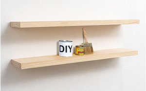 lot 411 image: SET OF 4 Wood Floating Shelves