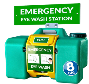 lot 25 image: 8gal Portable Eye Wash Station, Wall Mount Eyewash Station OSHA-Approved