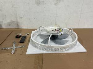 lot 29 image: 19 LED Ceiling Fan With Light, Flush Mount Low Profile Ceiling Fan