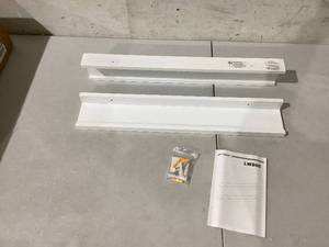 lot 491 image: SET OF 2 White Modern Wall Mount Floating Shelves