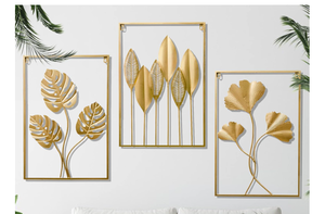 lot 185 image: SET OF 3  Gold Metal Wall Decor