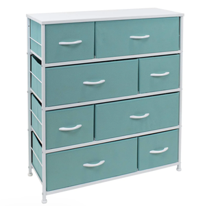 lot 336 image: Sorbus 8-Drawer Dresser Stand Teal