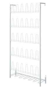lot 339 image: MyGift Modern White Metal Hanging Shoe Rack