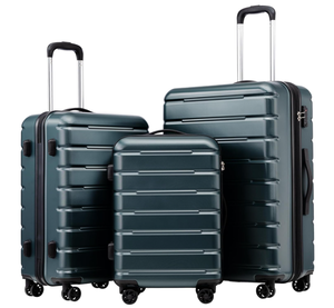 lot 9 image: Coolife Luggage Expandable(only 28) Suitcase 3 Piece Set with TSA Lock Spinner 20in24in28in,Teal Blue