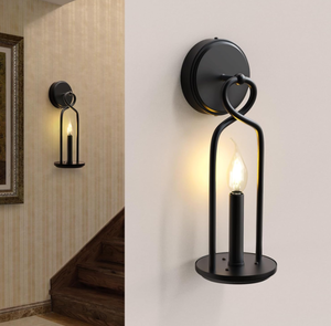 lot 363 image: V02 Vintage 1-Light Wall Sconce, Black