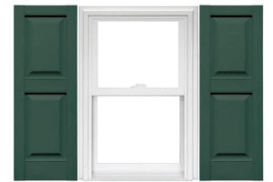 lot 368 image: Mid America Raised Panel Vinyl Shutters (1 Pair) - 12 x 39 028 Forest Green