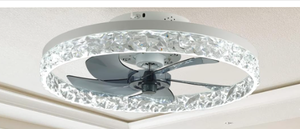 lot 499 image: White Chandelier Fan with Lights