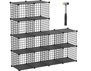 lot 206 image: TUMUCUTE Wire Cube Storage Organizer, 9-Cube Metal