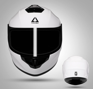 lot 209 image: TRIANGLE Full Face Motorcycle Helmets, Large, Glossy White