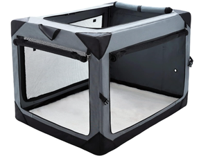 lot 216 image: 36 Inch Collapsible Crate for Large Dogs, 4-Door Foldable Soft Kennel