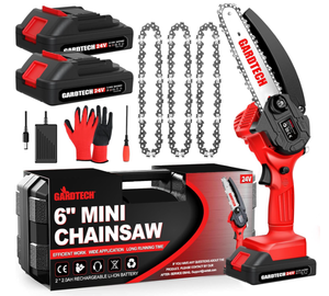 lot 237 image: Mini Chainsaw 6 Inch, Gardtech Cordless Portable Electric Chain Saw Handheld