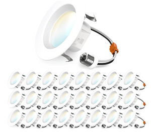 lot 250 image: Sunco Lighting 24 Pack 4 Inch LED Can Lights Retrofit Recessed Lighting