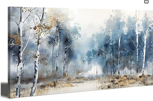lot 449 image: Wall Art Blue Landscape Canvas