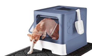 lot 459 image: Medario Foldable Cat Litter Box with Lid