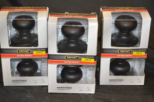 lot 100 image: 3ct Defiant Hartford Keyed Entry Door Knob Matte Black 1007 789 930 New