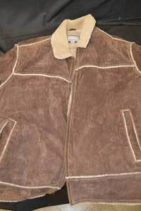 lot 137 image: Wilson Leather Premium High Quality Wool Lined Suede Leather Jacket - Brown, XL