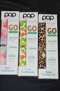 lot 188 image: 3ct Pop Sonic Go Sonic Toothbrush - Assorted Colors