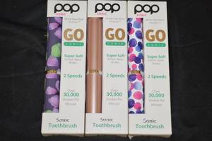 lot 189 image: 3ct Pop Sonic Go Sonic Toothbrush - Assorted Colors
