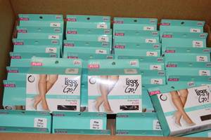 lot 191 image: Case of 35 LEggs to Go Ultra Sheer Knee High Stockings - Plus