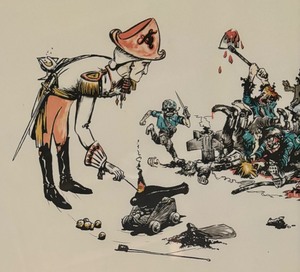 Artillery Lends Dignity to What Would Otherwise be a Vulgar Brawl Print by Finley