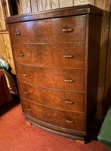 Vintage Five Drawer Wooden Highboy Dresser