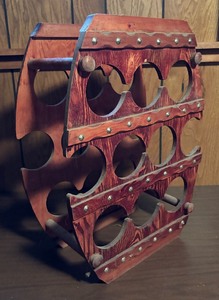 Fun Vintage Bottle Holder Vintage Barrel Shaped Wine Holder