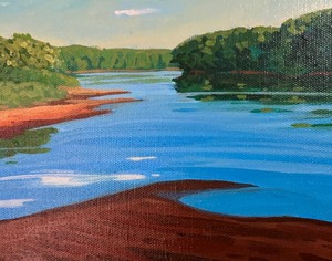 Sandbar Acrylic on Canvas Painting by David Morrison