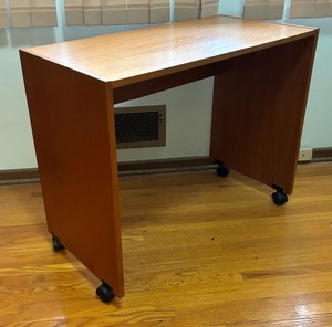 Vintage Simple Desk  Table on Casters