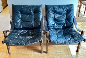 Pair of Vintage Hunter Safari Chairs by Torbjrn Afdal for Bruksbo