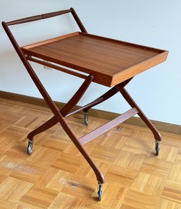 Danish Vintage Mid Century Modern Teak Serving Trolley  Vintage Danish Mid Century Modern Teak Folding Bar Cart
