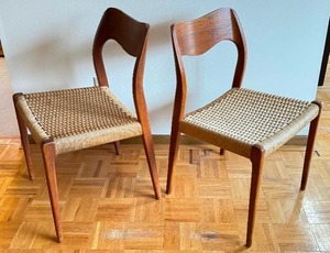 Pair of Danish J.L. Mller Models Mid Century Modern Dining Chairs