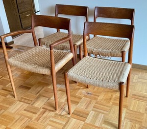 Set of Four Danish J.L. Mller Models Mid Century Modern Dining Chairs  Niels for Otto Mller for J.L. Mllers Dining Chairs
