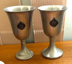 Pretty Vintage Pewter Cups