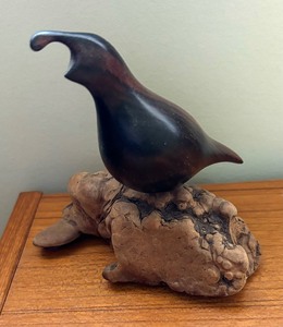 Vintage Carved Quail Figurine