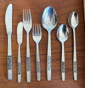 Vintage Amefa Stainless Flatware Grouping