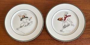 Six Skating Chefs Plates by Guy Buffet
